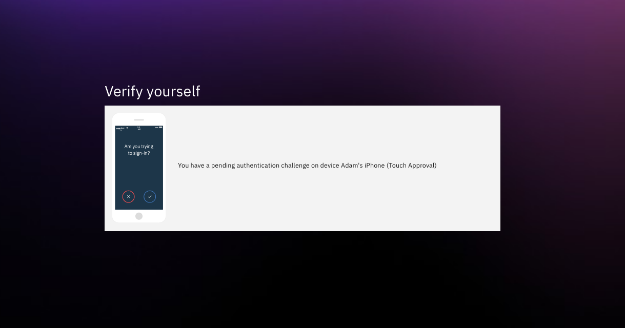 Customized IBM Verify push notification page Customized IBM Verify push notification page